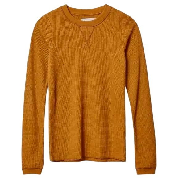 Everlane 100% Organic Cotton Small Burnt Orange Waffle Knit Sweater Top - Picture 1 of 9